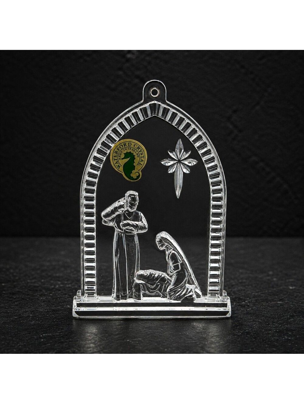 Vtg Waterford Crystal Holy Family Nativity Ornament 1st Edition Ireland In Box